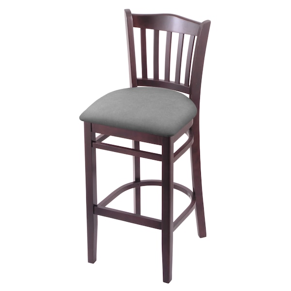 25" Counter Stool, Dark Cherry Finish, Canter Grey Seat